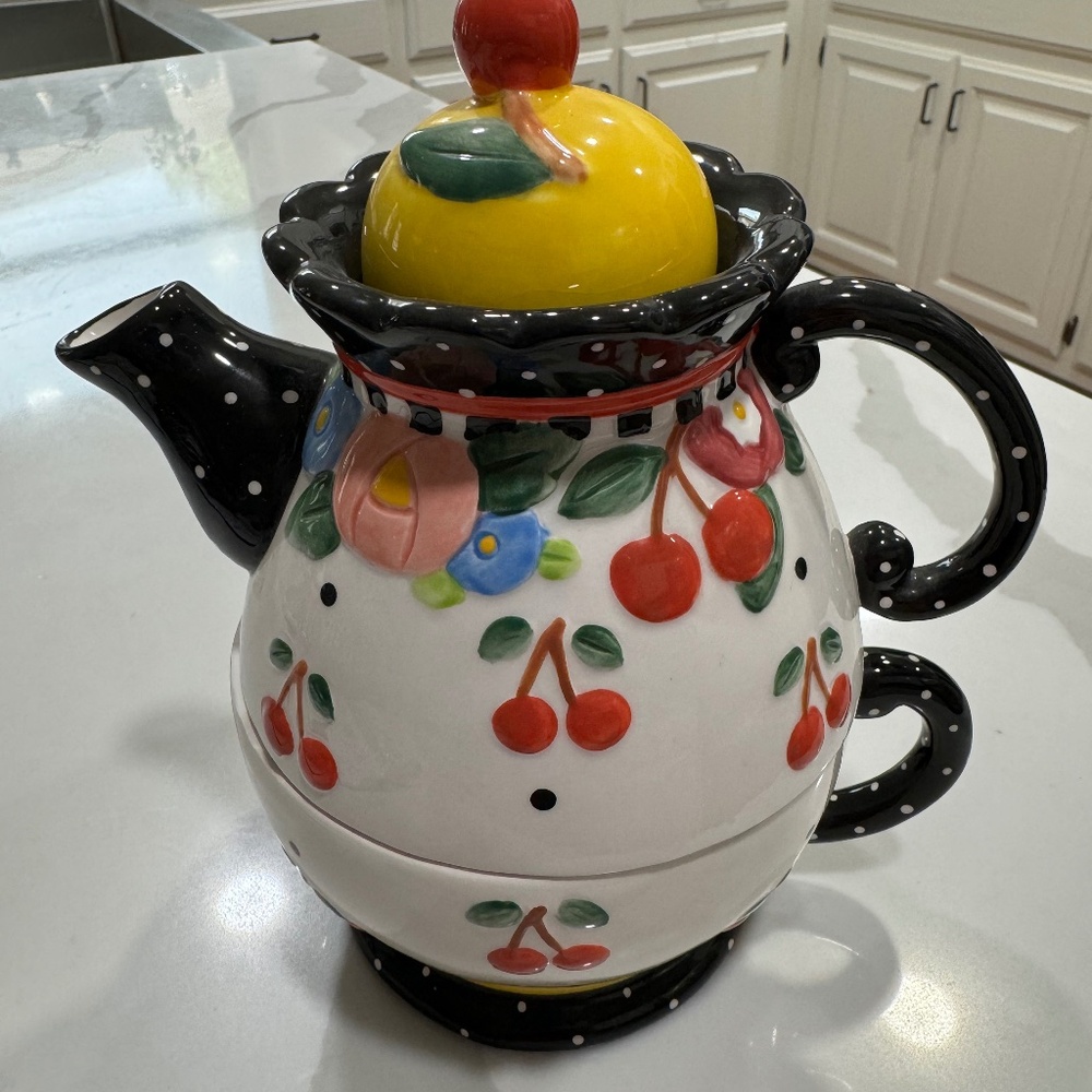 Mary Engelbreit Life Is a Bowl Of Cherries Tea Set For One